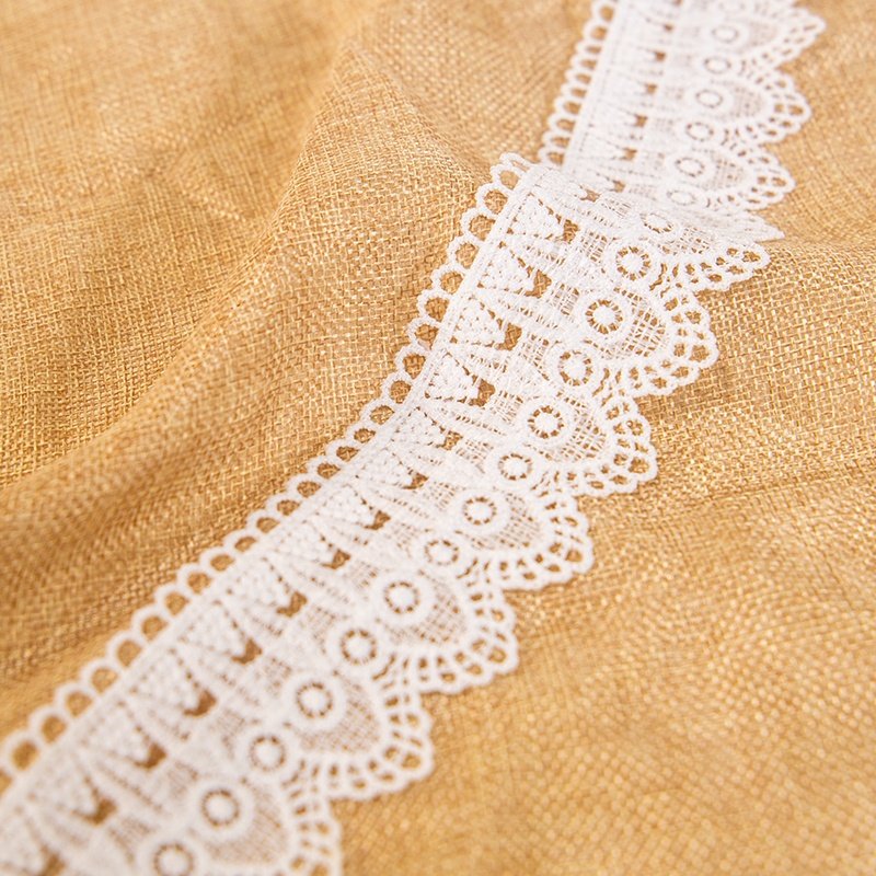 Wholesale Hot Sale Embroidery White Hollow Guipure Lace Fabric Chiffon Flower Trim for Clothing