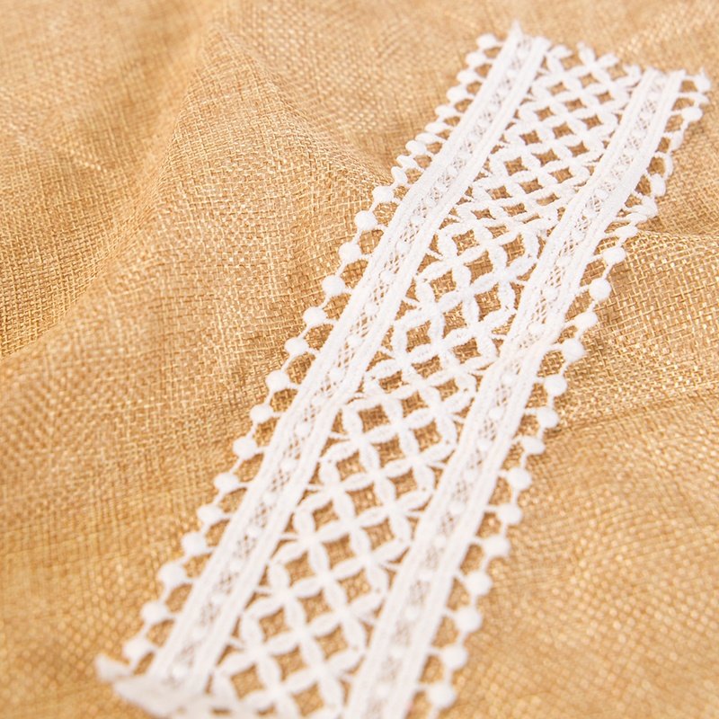 Wholesale Hot Sale Embroidery White Hollow Guipure Lace Fabric Chiffon Flower Trim for Clothing