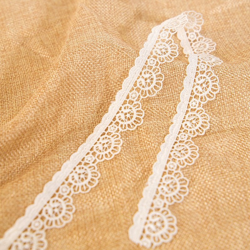 Wholesale Hot Sale Embroidery White Hollow Guipure Lace Fabric Chiffon Flower Trim for Clothing