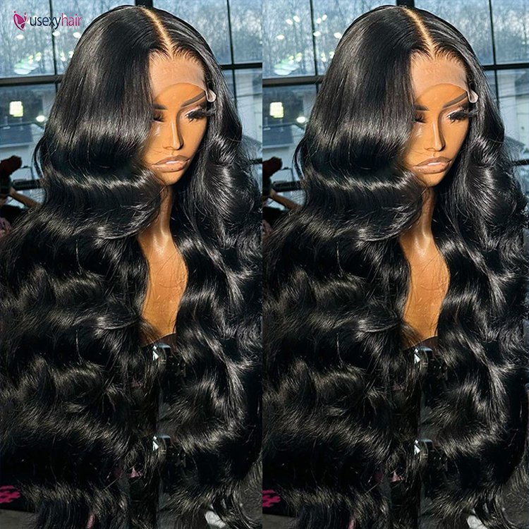 40Inch Natural Glueless full Swiss HD Transparent Human Hair Wigs, Brazilian 100% Human Hair Vendors Body Wave Lace front Wig