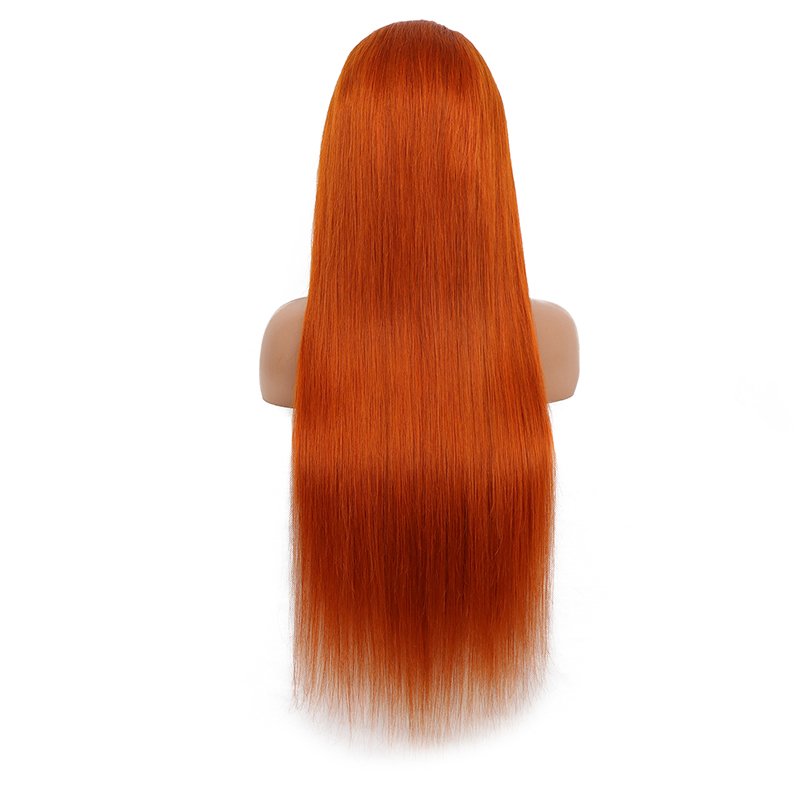 Hair Vendor 350# Ginger Orange Lace Front Wig 13x4 Preplucked Brazilian Virgin Hair Straight HD Full Lace Front Human Hair Wigs