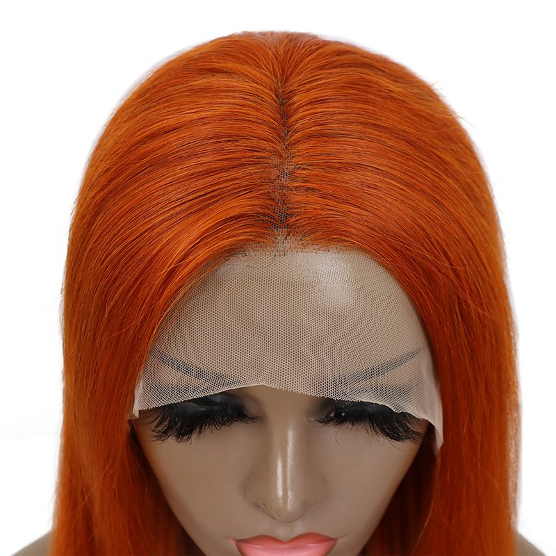 Hair Vendor 350# Ginger Orange Lace Front Wig 13x4 Preplucked Brazilian Virgin Hair Straight HD Full Lace Front Human Hair Wigs
