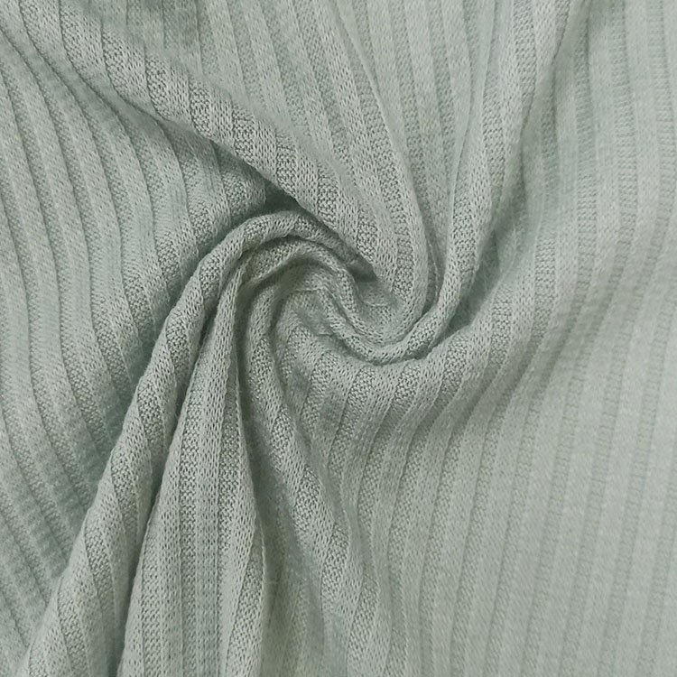 Popular Solid Color Custom Stretch Spandex Polyester 3*3 Rib Knit Fabric For Sweater