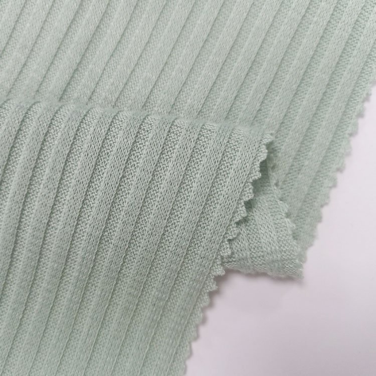 Popular Solid Color Custom Stretch Spandex Polyester 3*3 Rib Knit Fabric For Sweater