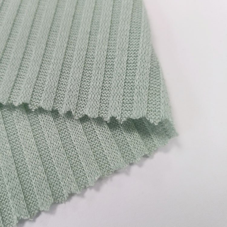 Popular Solid Color Custom Stretch Spandex Polyester 3*3 Rib Knit Fabric For Sweater