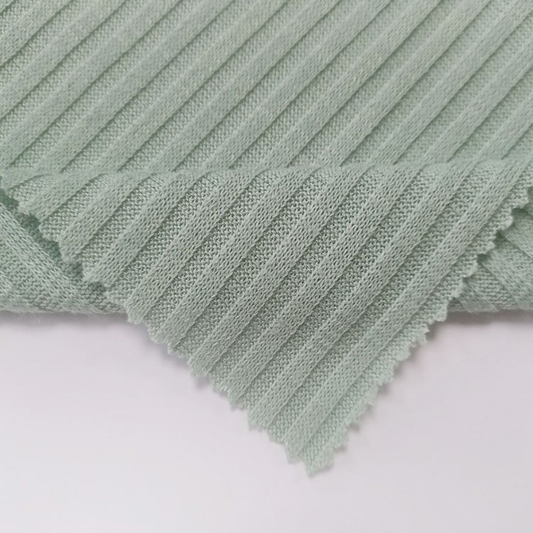 Popular Solid Color Custom Stretch Spandex Polyester 3*3 Rib Knit Fabric For Sweater