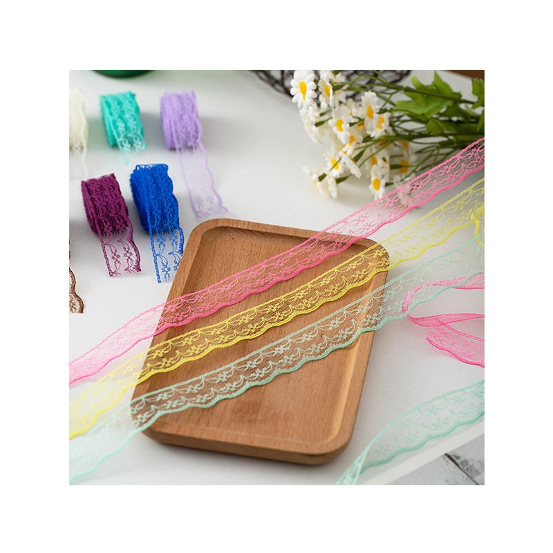 Wholesale 2cm wide colorful polyester tassel Lace Trim Fabric for clothes Dress Skirt Sleeves Neckline DIY Bow accessories