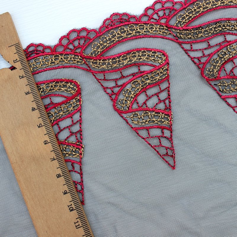 Zeal New Design Vintage Fancy Style Lingerie Sewing Accessories Flower Decorated Tulle Fabric Embroidery Lace Trim DIY Grid