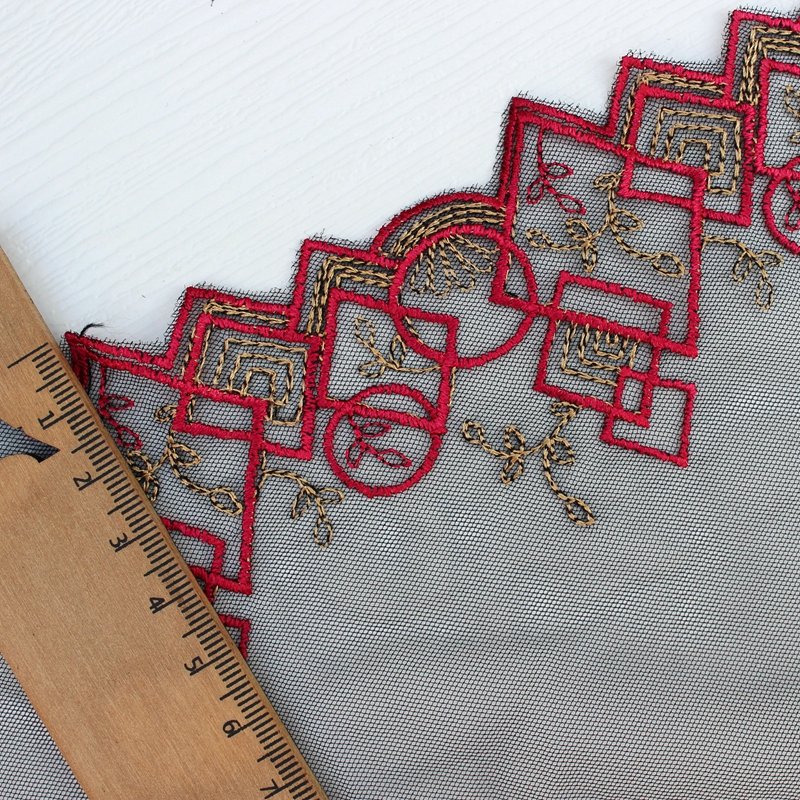 Zeal New Design Vintage Fancy Style Lingerie Sewing Accessories Flower Decorated Tulle Fabric Embroidery Lace Trim DIY Grid