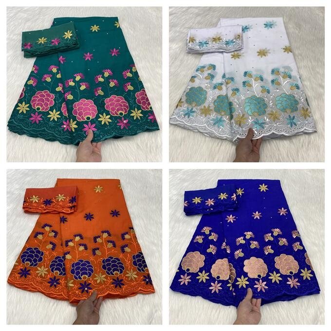 New design African voile lace cotton lace fabric embroidery Swiss voile lace fabric