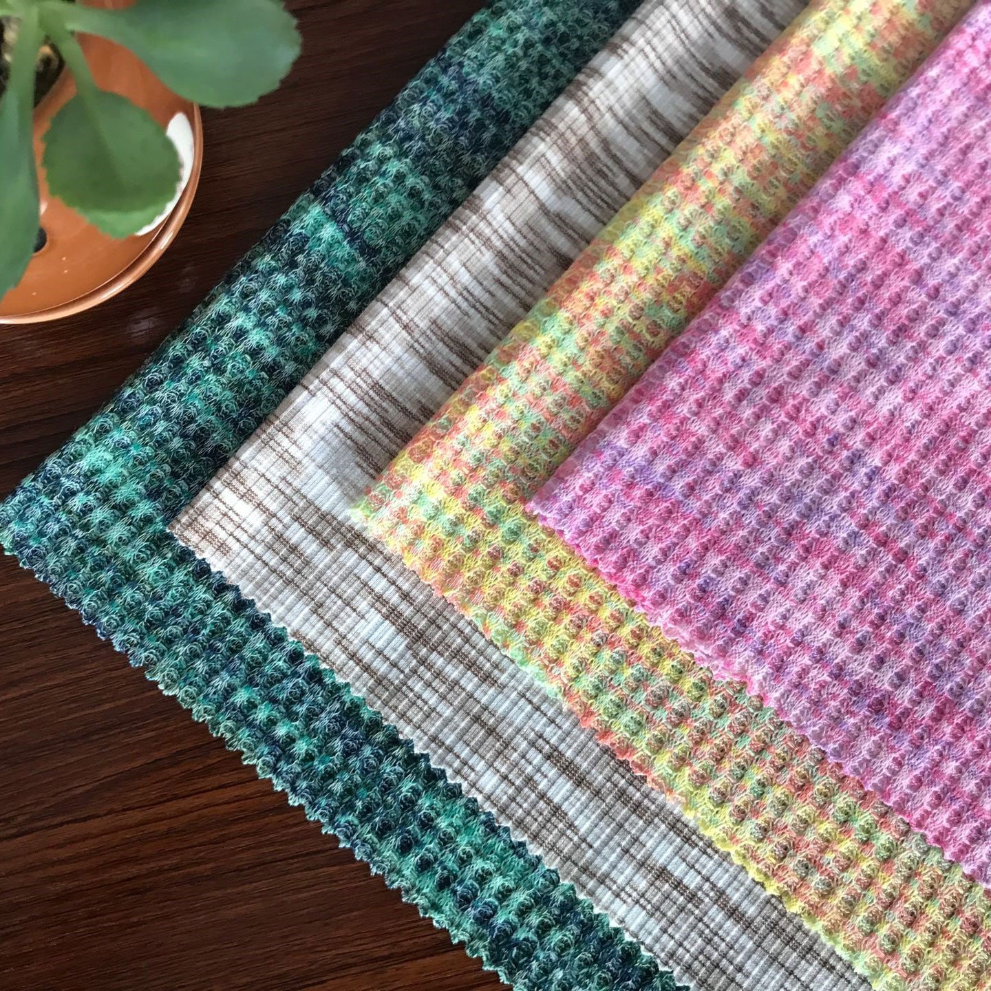 Hot Sale Colorful Yarn Dyed Breathable RTN Polyester Rayon Spandex Soft Stretch Knit Elastic Rib Fabric For Sweater
