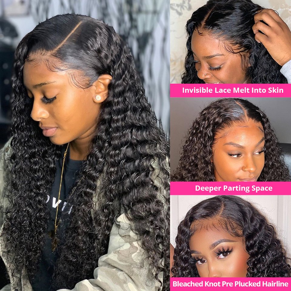 Cheap Transparent Lace Frontal Wig Raw Brazilian Water Wave Virgin Human Hair Full Hd Lace Front Wig Human Hair For Black Women