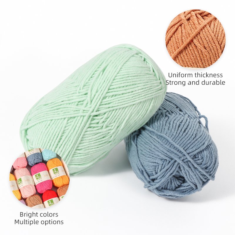 JP Milk Cotton Crochet Knitting Combed Compact Yarn Multiple Colors Hand Weaving Thread Thick Knitting Thread