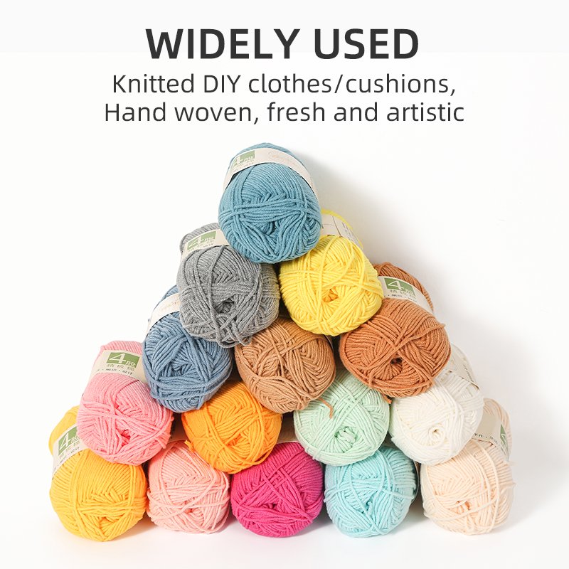 JP Milk Cotton Crochet Knitting Combed Compact Yarn Multiple Colors Hand Weaving Thread Thick Knitting Thread