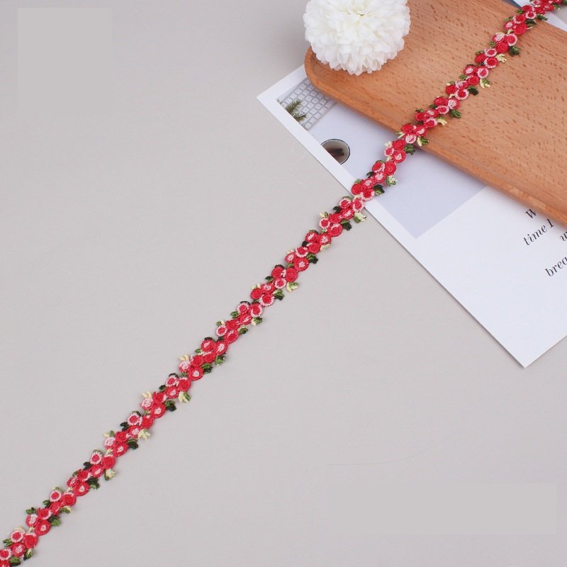 Width Water Soluble Ethnic Style Lace Flower Ribbon Silk Milk Cotton Applique Embroidery Lace Trim Bar Code For Clothes
