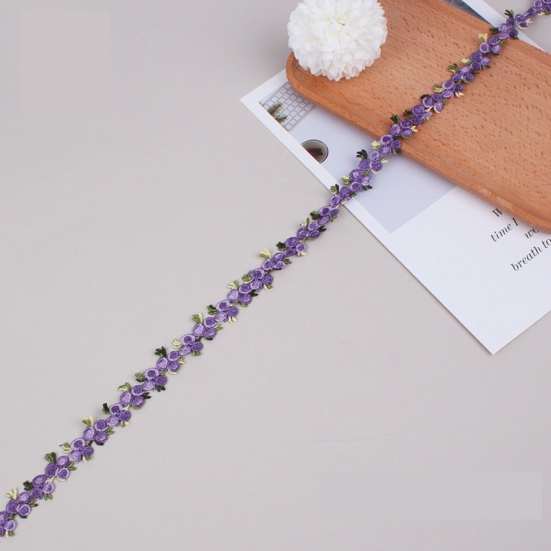 Width Water Soluble Ethnic Style Lace Flower Ribbon Silk Milk Cotton Applique Embroidery Lace Trim Bar Code For Clothes