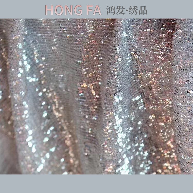 Luxury Design 3D Silver Sequin Tulle Fabric Mesh Embroidery Lace for Wedding Dresses and Clothing Decoration