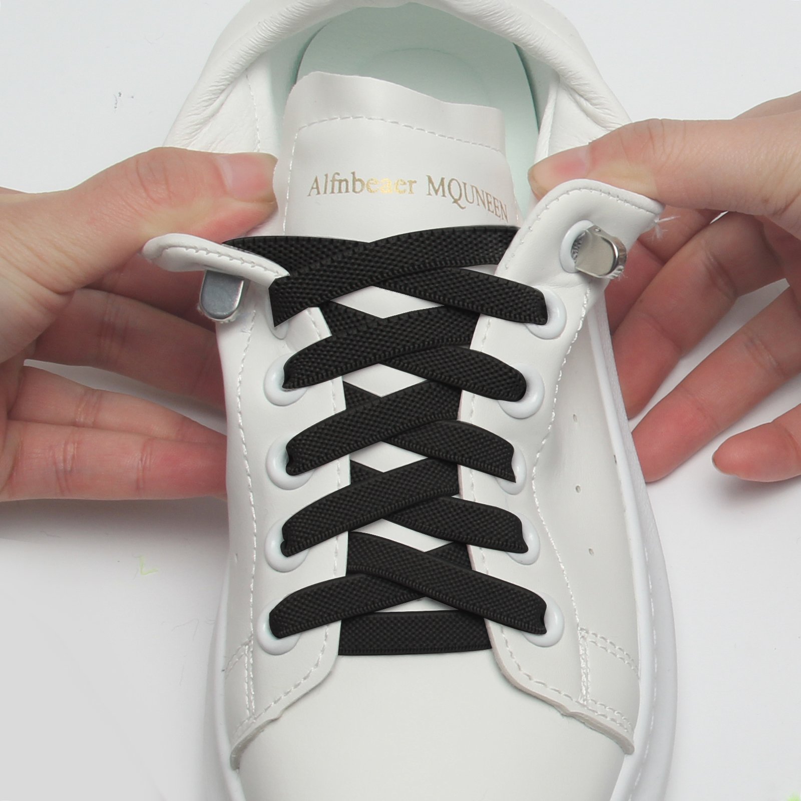 No Tie Flat Elastic Shoe laces With Lock 100cm Tie-dye Gradient Polyester Outdoor Leisure Sneakers Lazy laces Accept custom