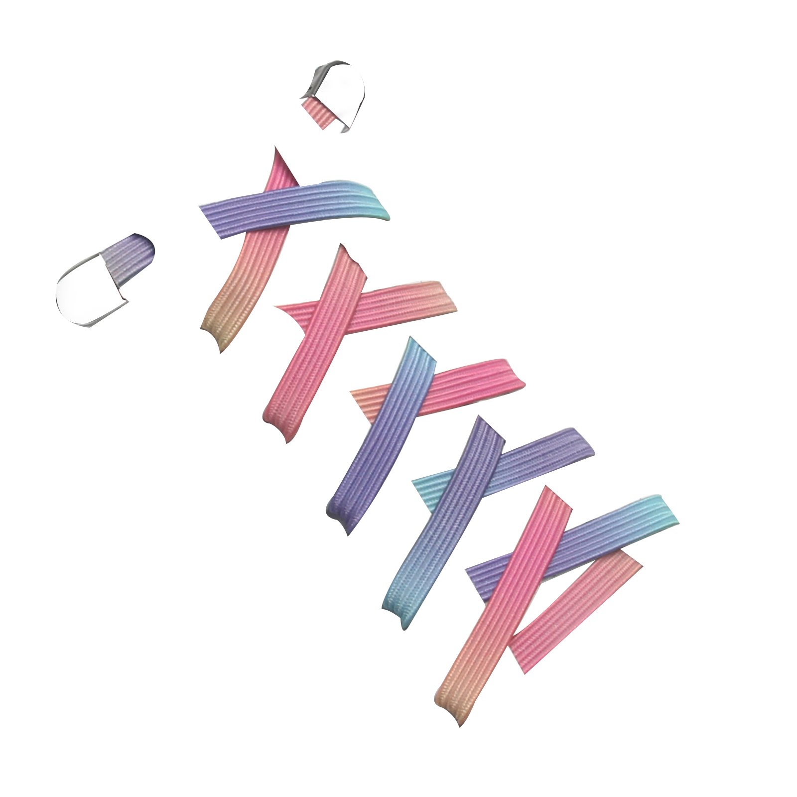 No Tie Flat Elastic Shoe laces With Lock 100cm Tie-dye Gradient Polyester Outdoor Leisure Sneakers Lazy laces Accept custom