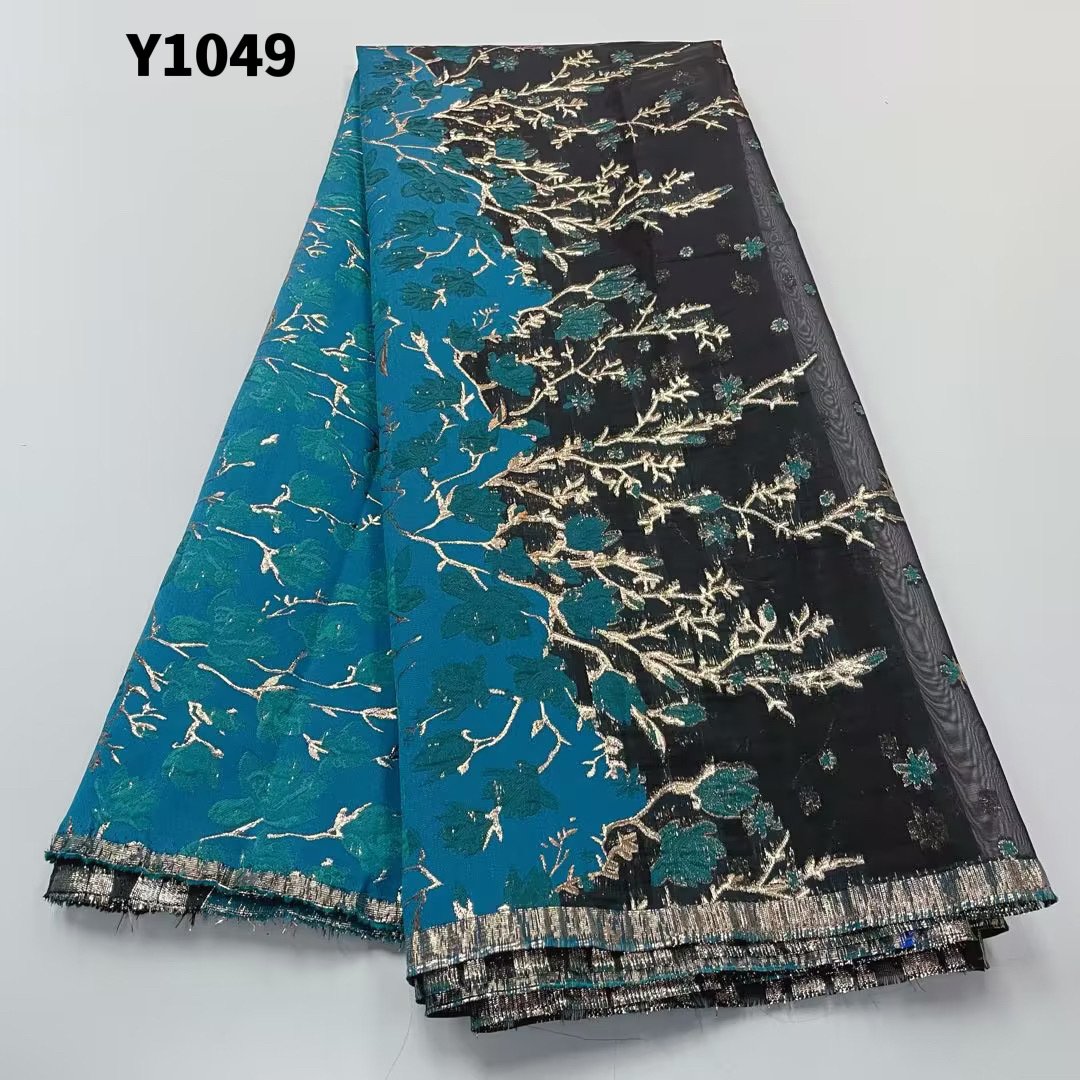 African Lace Jacquard Fabrics /Latest Orange Lace Embroidery Fabric /Satin Jacquard Brocade Fabric For French Tulle Lace Fabric