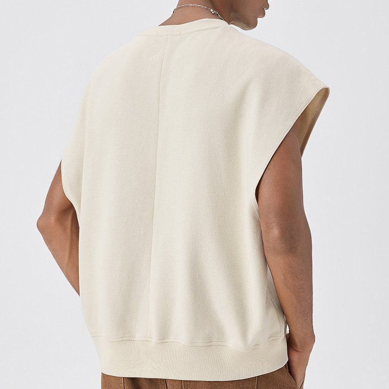 oem new design rib hem plain tank top for men custom logo print 100% cotton tank top men fleece fabric heavy tank top