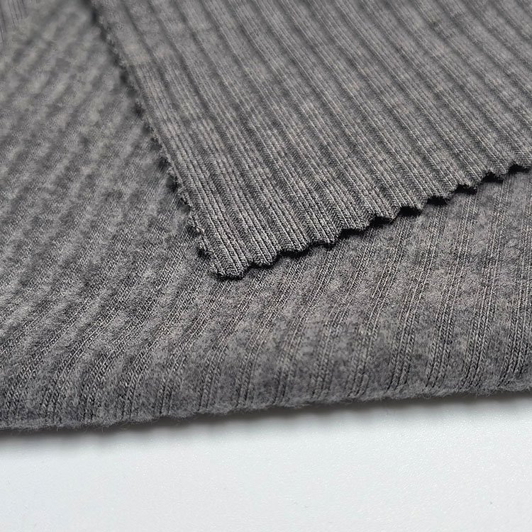 Factory custom color 4x2,2x2 polyester rayon cotton spandex french brush ribbed fabric for shirt,dress