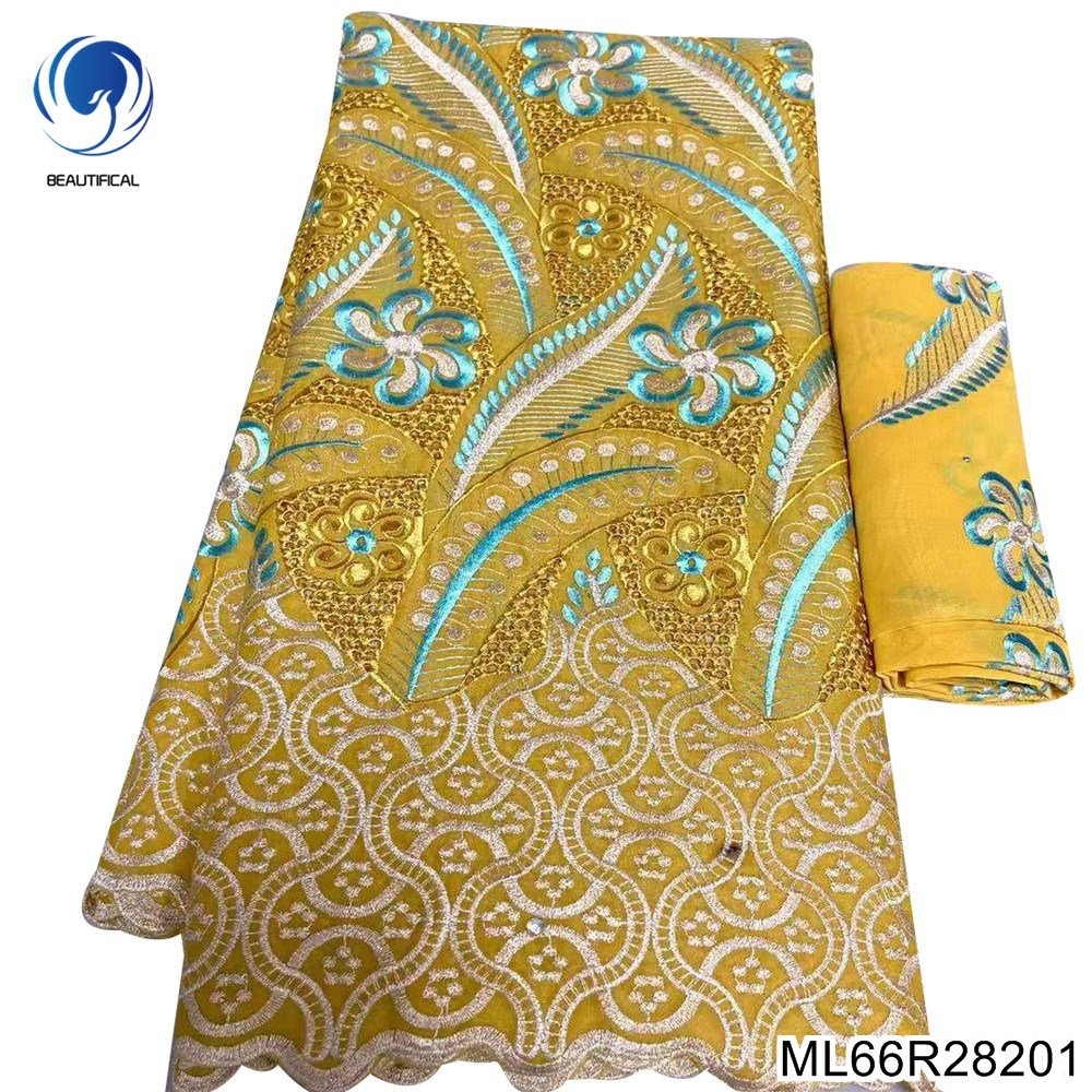 Beautifical embroidery cotton swiss cotton fabric navy blue voile lace ML66R282