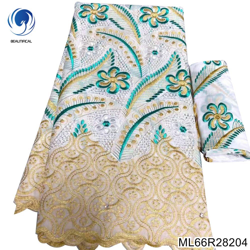 Beautifical embroidery cotton swiss cotton fabric navy blue voile lace ML66R282