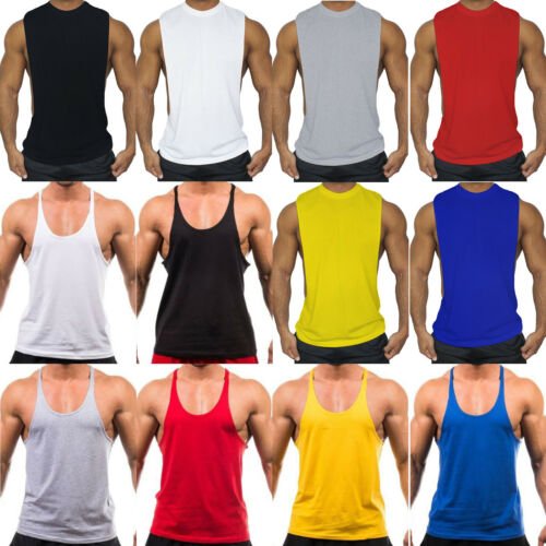 100% Cotton Gym Fitness Breathable Ribbed Absorb Sweat Wife Beater men's Tank Tops Men