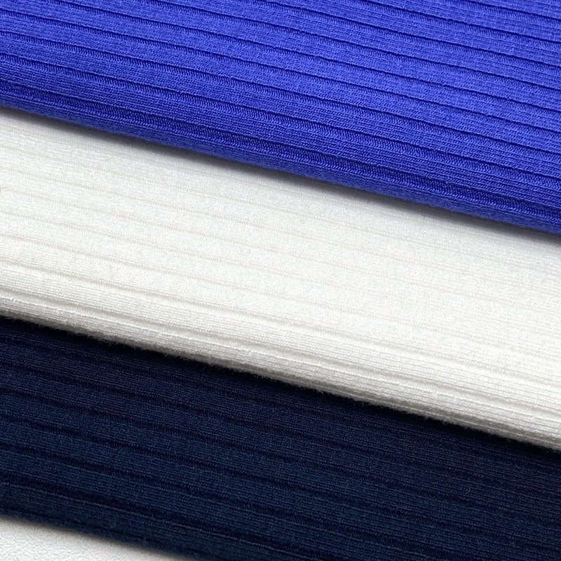 Bright custom color 95% rayon 5% stretch ribbed knit 3*2 viscose spandex rib fabric for loungewear sweater