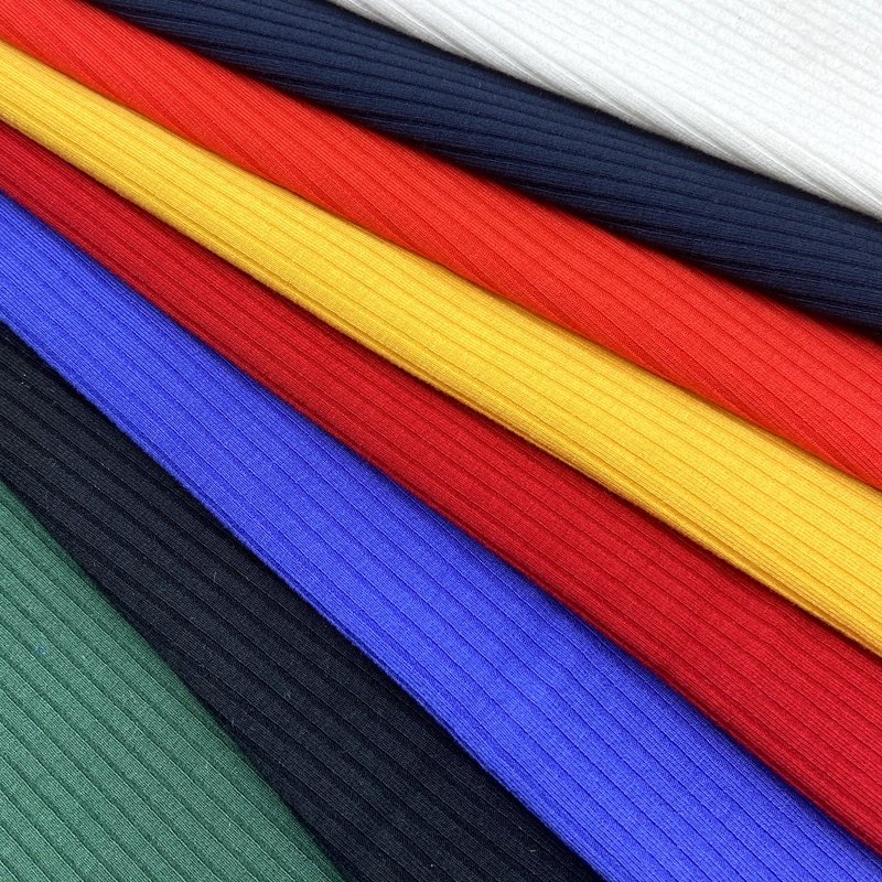 Bright custom color 95% rayon 5% stretch ribbed knit 3*2 viscose spandex rib fabric for loungewear sweater