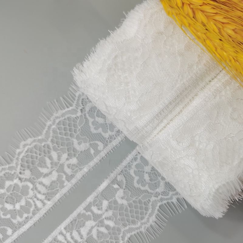 Zj60011-1zejin width 5.3 cm nylon French lace eyelash new lace design high quality nylon eyelash lace