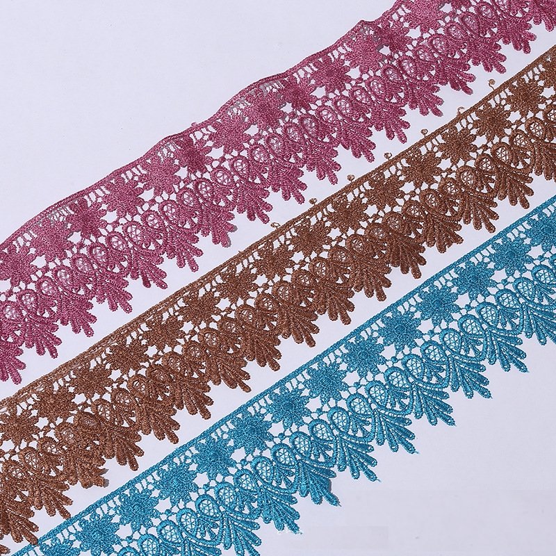 Factory Direct Wholesale Polyester Exquisite Clothing Accessories Lace Trimming Border Embroidery Tulle Lace Trim