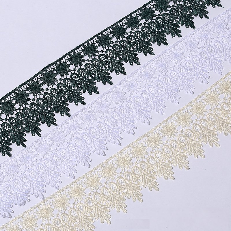 Factory Direct Wholesale Polyester Exquisite Clothing Accessories Lace Trimming Border Embroidery Tulle Lace Trim