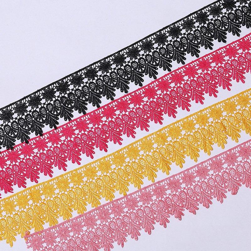 Factory Direct Wholesale Polyester Exquisite Clothing Accessories Lace Trimming Border Embroidery Tulle Lace Trim