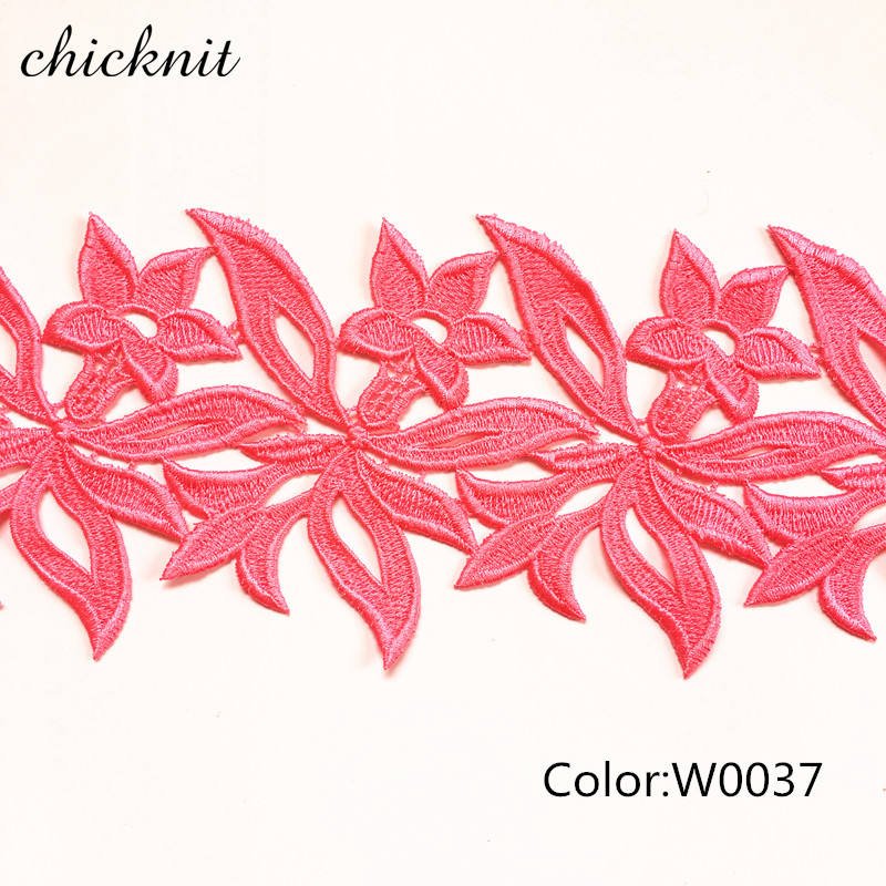 Best-selling custom design color guipure lace trim material embroidery lace patch for dress clothing DZ1