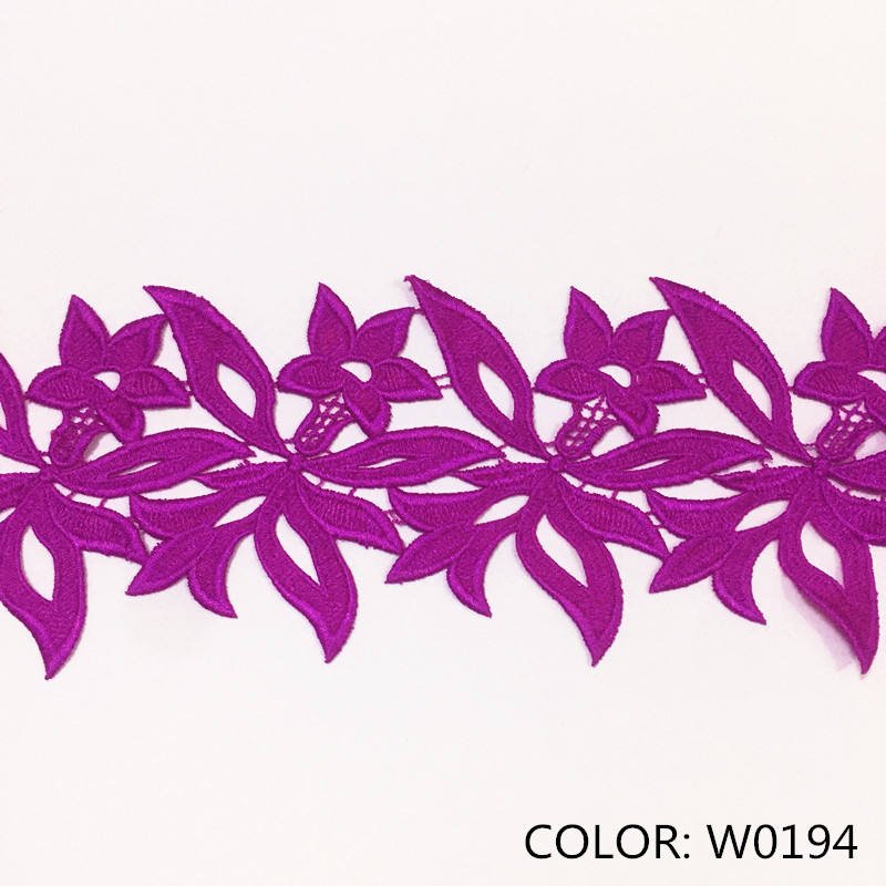 Best-selling custom design color guipure lace trim material embroidery lace patch for dress clothing DZ1