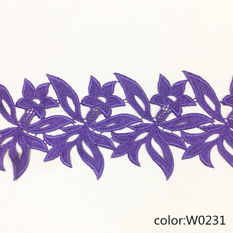 Best-selling custom design color guipure lace trim material embroidery lace patch for dress clothing DZ1