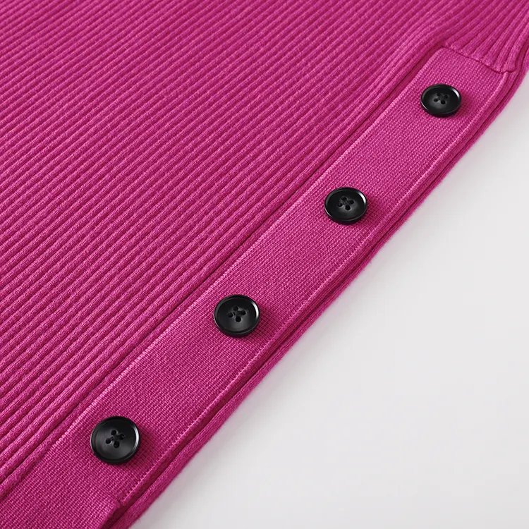 Knitwear manufacturers custom polo neck short sleeve casual rib women dresses summer sweater knit dress