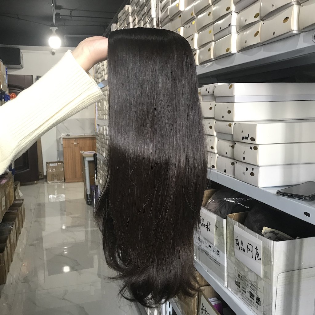 Unprocessed Raw Peruvian Hair Jewish Wig Cuticle Aligned Natural Color HD Full Lace Kosher Wig