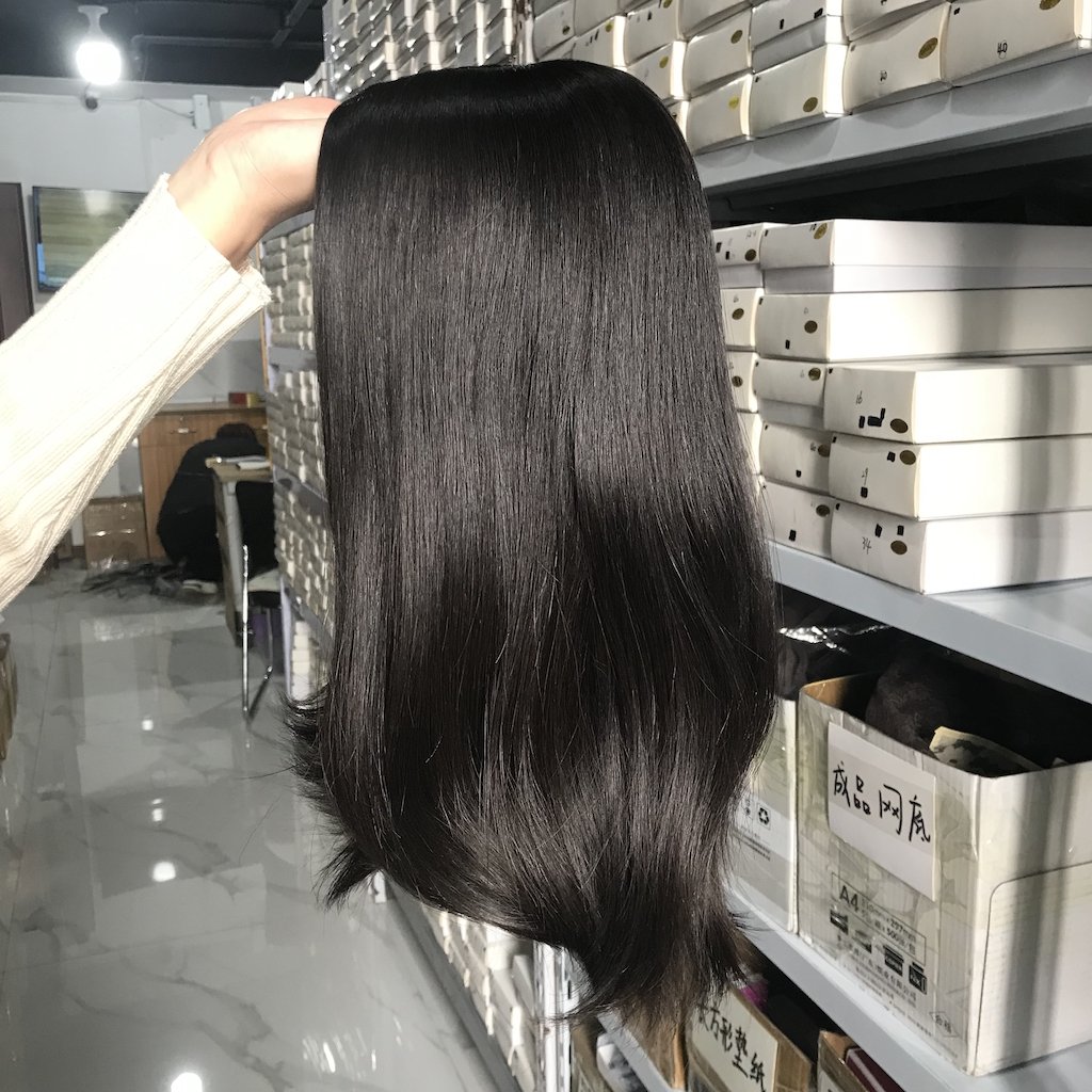 Unprocessed Raw Peruvian Hair Jewish Wig Cuticle Aligned Natural Color HD Full Lace Kosher Wig