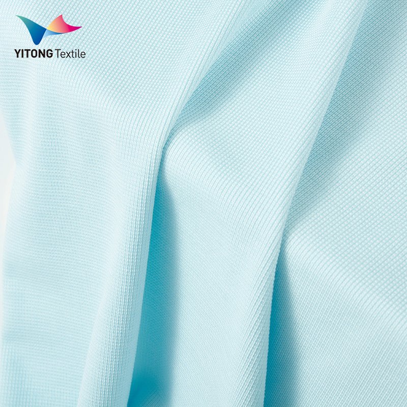 High Quality Polyester Rib Knit Fabric 76.8% Polyester 19.6% Lyocell 3.6% Spandex Fabric for t-shirt Sportswear