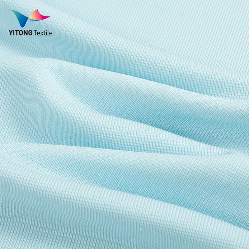 High Quality Polyester Rib Knit Fabric 76.8% Polyester 19.6% Lyocell 3.6% Spandex Fabric for t-shirt Sportswear