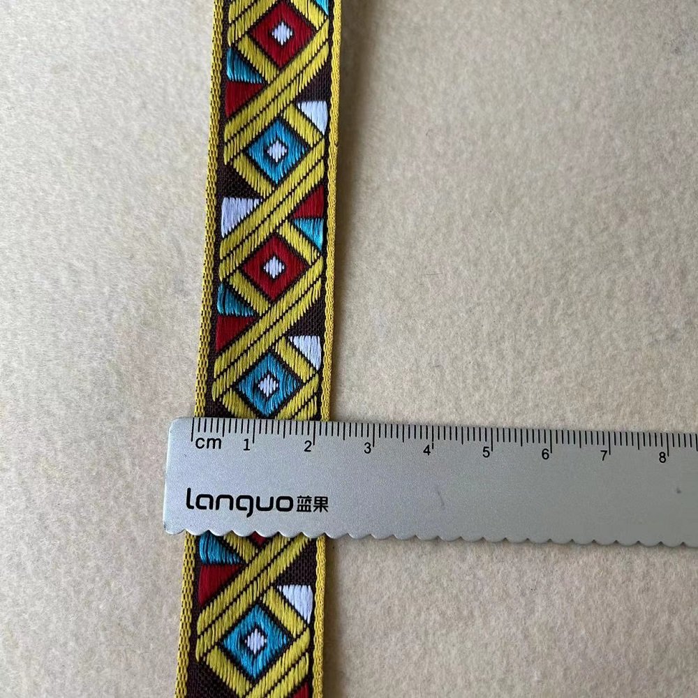 Ethnic Lace Jacquard Webbing Woven Tape For Garment Accessories Width 1-3 cm ST-982