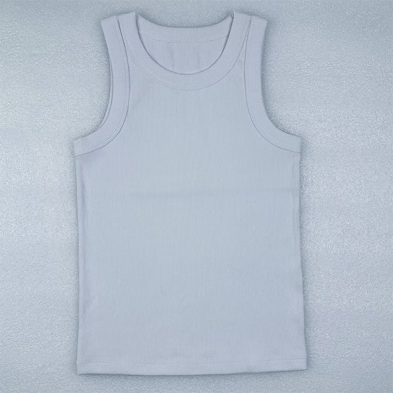High Quality Single Jersey Tank Top Seamless Streetwear Stretch Rib Knit Sleeveless Casual Tank Top