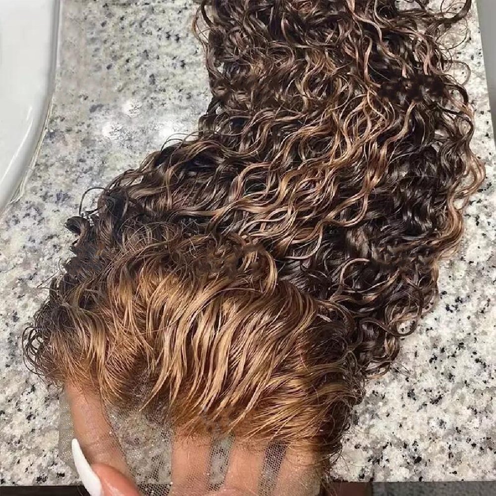 13x4 Honey Blonde Highlight Wig Bone Straight Brazilian Human Hair Virgin Glueless Ombre Piano Color Lace Wigs HD Lace Front Wig