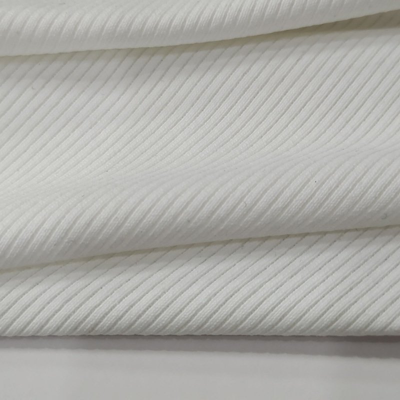High quality wholesale 4 way stretch Recycled spandex nylon fabric ribbed strip knit fabric for sportswear gym bras and leggings