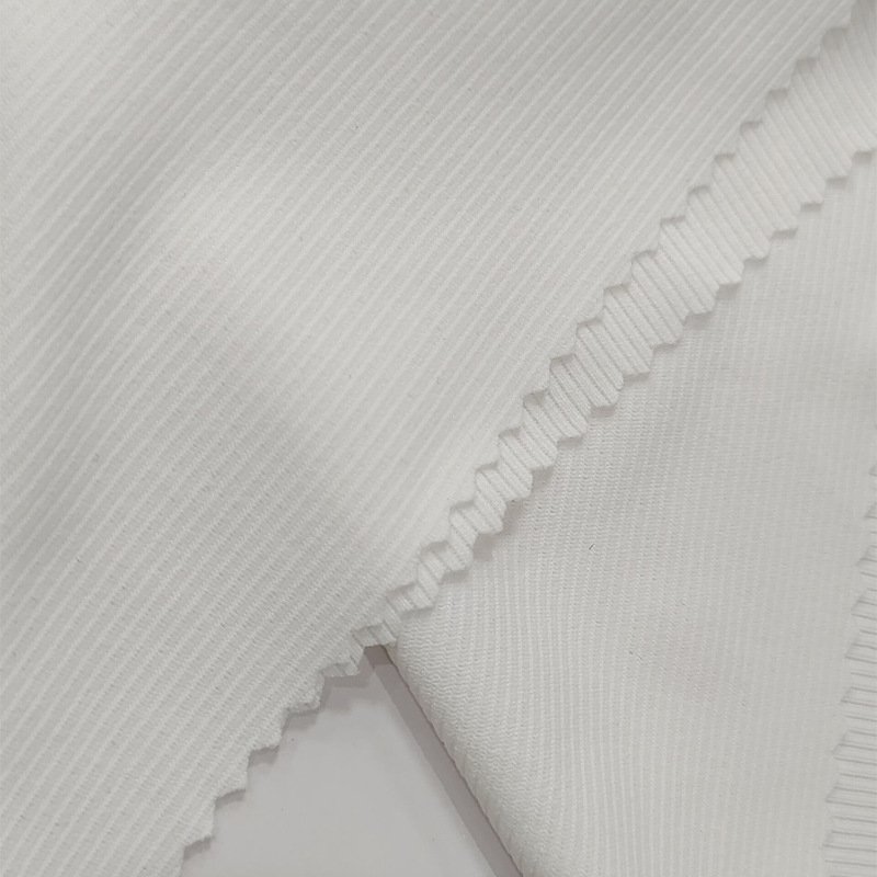 High quality wholesale 4 way stretch Recycled spandex nylon fabric ribbed strip knit fabric for sportswear gym bras and leggings