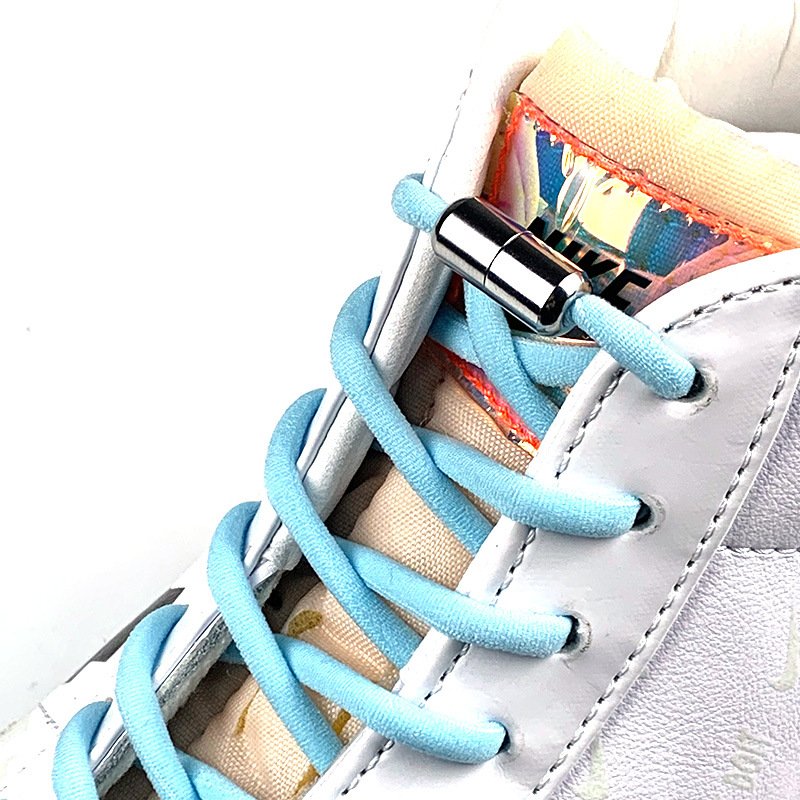 Jieli fashion metal lock elastic no tie crazy shoe laces for sneaker shoes