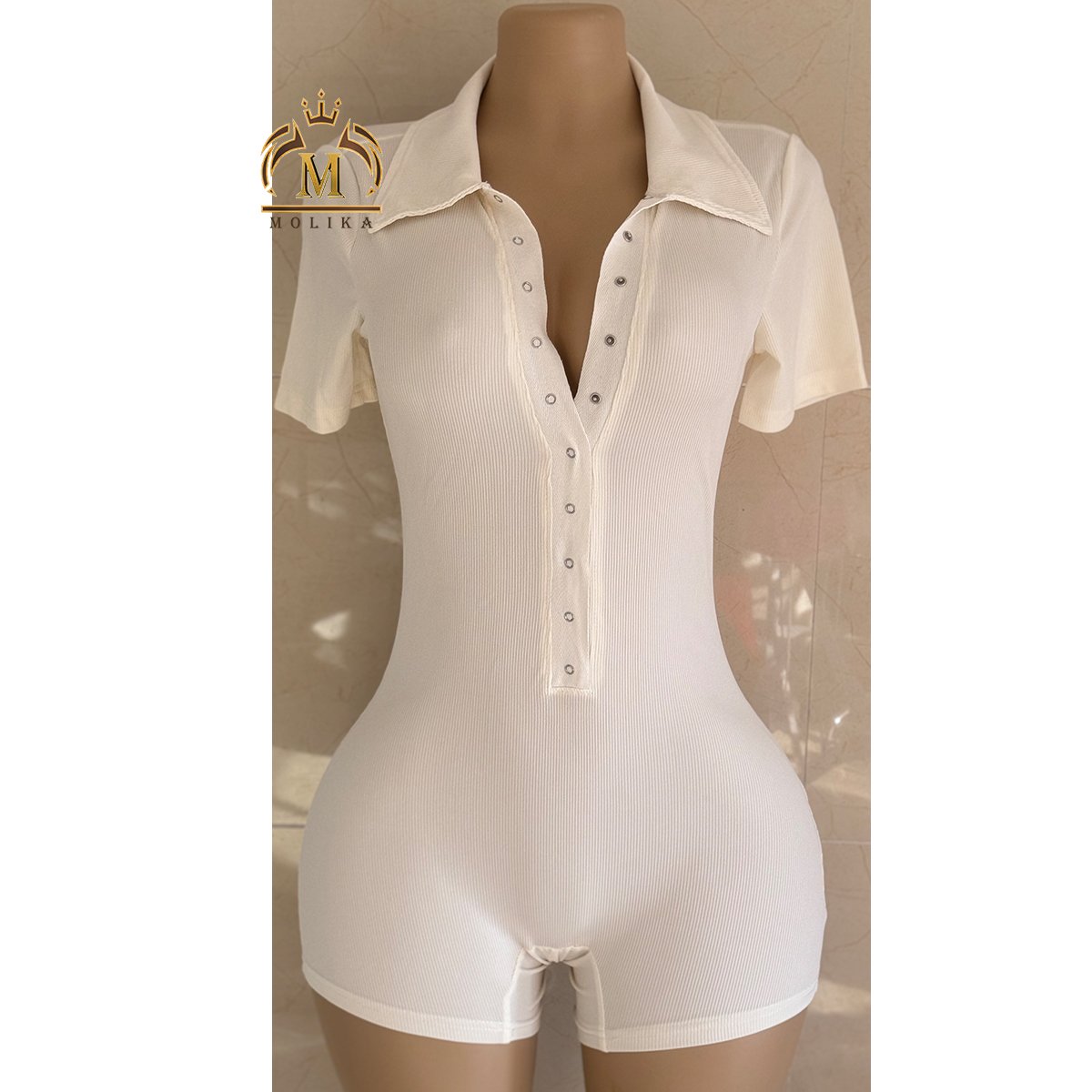 New Hot Sale Women Rompers Sexy Short Sleeve Rib Knit Slim Fit Bodysuits Sexy One Piece Rompers Women Jumpsuits Lady 2024